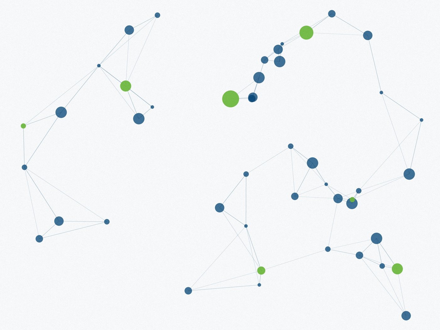 Abstract network of connected nodes representing our investor and operator network